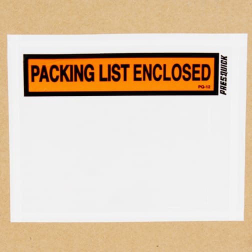 Packing List Envelopes